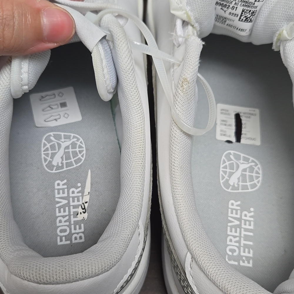 Puma Size 4.5 White Silver Sneakers - Picture 7 of 8